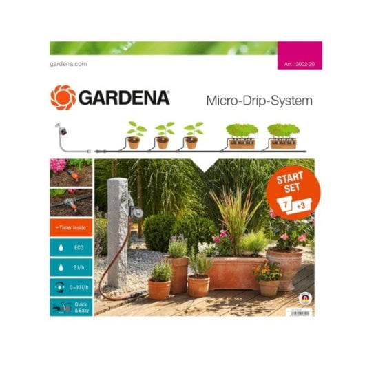 Automatisches Bewässerungssystem Micro-Drip Gardena für bis zu 7 Töpfe und 3 Kästen