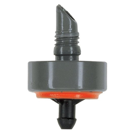 Goteador final autocompensante Gardena Micro-Drip 2 l/h, laberinto autolimpiante, cierre automático, Negro/Gris/Naranja