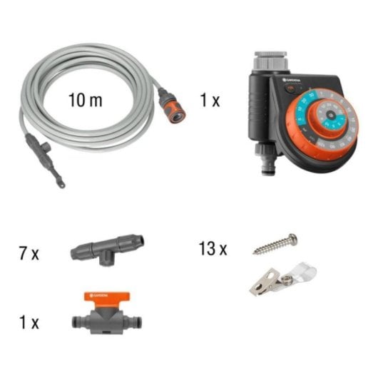 Kit de nebulización Gardena 10m, temporizador Easy Plus, 7 microbrumizadores, montaje sencillo