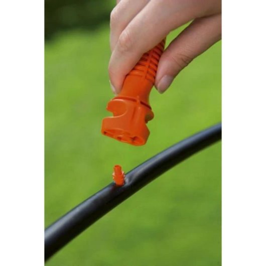Herramienta de Instalación Micro-Drip con Punta Metálica y Soporte para Agujas, Plástico Naranja