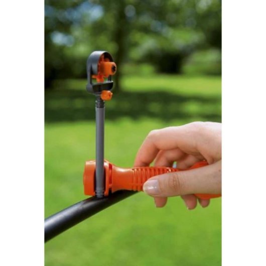 Herramienta de Instalación Micro-Drip con Punta Metálica y Soporte para Agujas, Plástico Naranja