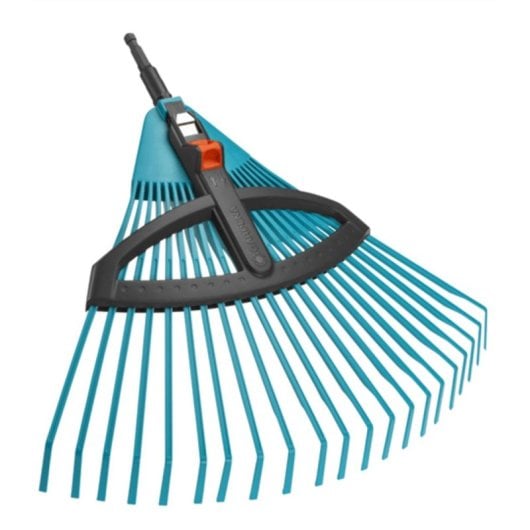 Rastrillo Gardena Combisystem 35-52cm, Plástico Ajustable, 20 Dientes, Negro/Verde