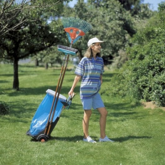 Carro de Jardim Gardena 232-20, até 70kg, rodas grandes, tampa dupla, azul