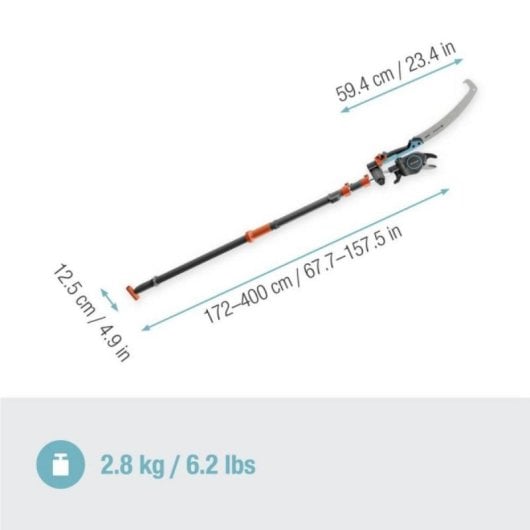 GARDENA StarCut Pro L Kit de sierra télescopique 175 cm - 400 cm avec accessoire de scie