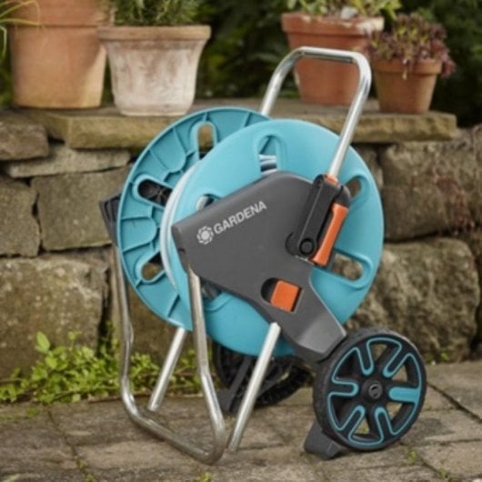 Gardena AquaRoll M Schlauchwagen 60 m Kapazität, manuelle Aufwicklung, ergonomisch, mobil