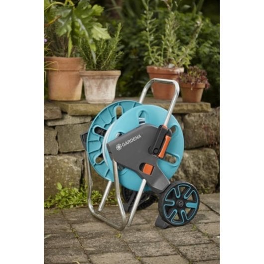 Gardena AquaRoll M Schlauchwagen 60 m Kapazität, manuelle Aufwicklung, ergonomisch, mobil