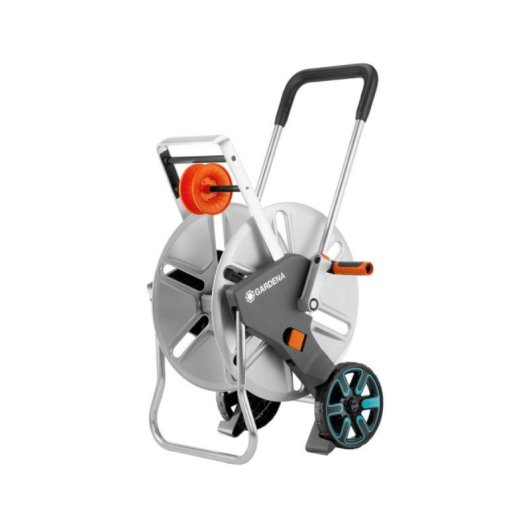 Gardena CleverRoll L Easy Metal Weiß Schlauchwagen mit 100 m Kapazität und stabilem Metallrahmen