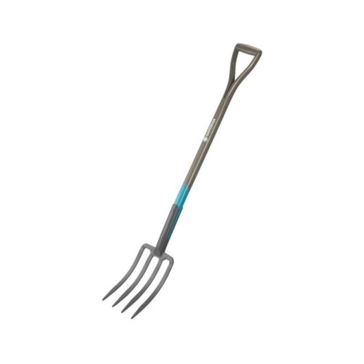 Forcone Gardena NatureLine Marrone con 4 Denti in Acciaio e Manico in Plastica Nero