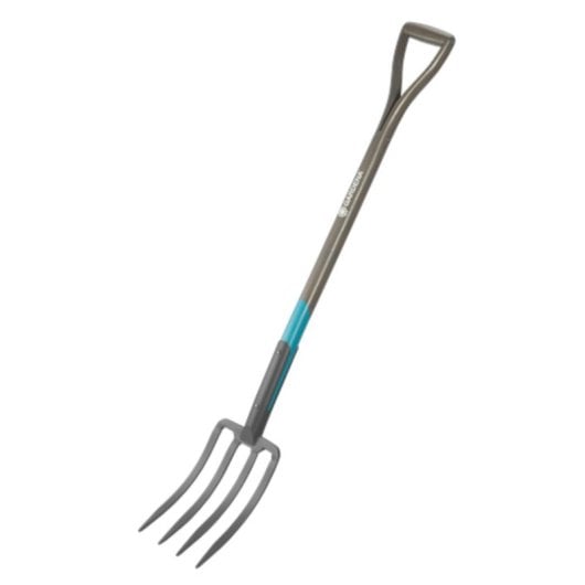 Forcone Gardena NatureLine Marrone con 4 Denti in Acciaio e Manico in Plastica Nero