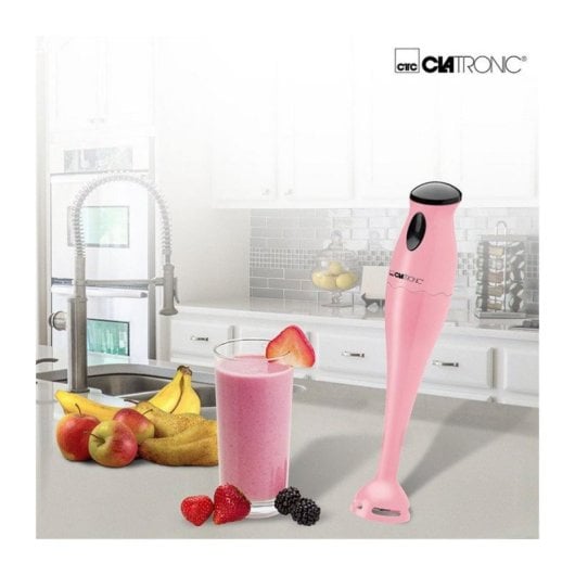180W Stabmixer mit 0,5L transparentem Behälter und Edelstahlmesser, Rosa