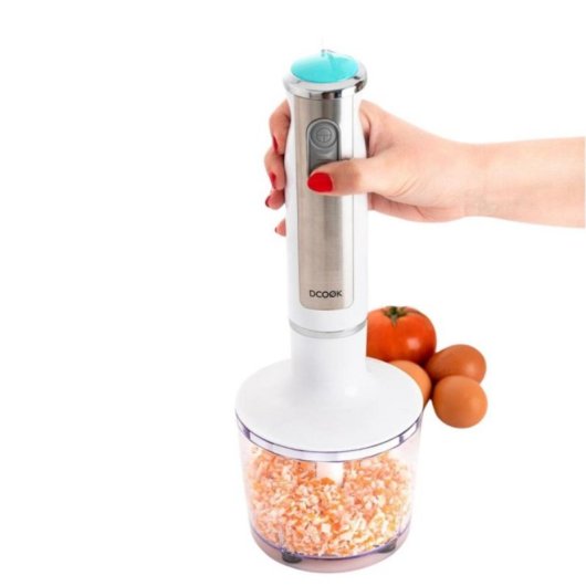 Batidora de mano Dcook Gallery 600W acero inoxidable, 2 velocidades, picadora y vaso medidor 600ml