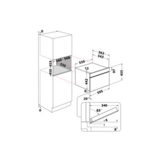 Horno eléctrico Whirlpool WCC48HMSXA 48L Inox pirolítico con Cook3 y pantalla táctil