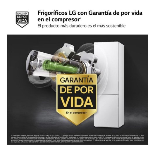 Frigorífico LG Combi No frost 186 cm 344 L D Inox com Zona Fresca e Iluminação LED