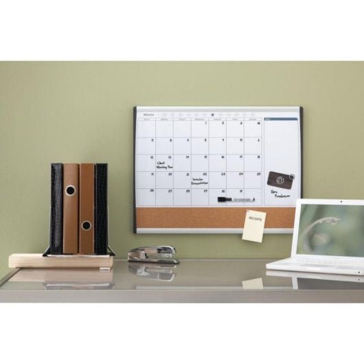 Lavagna Calendario Magnetica Rexel 585x430 mm con Cornice Curva Argento-Nero