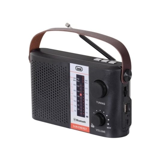 Radio Solar Portátil Bluetooth Trevi RA 7F25 BT USB MicroSD AM/FM/SO Negro 1200mAh