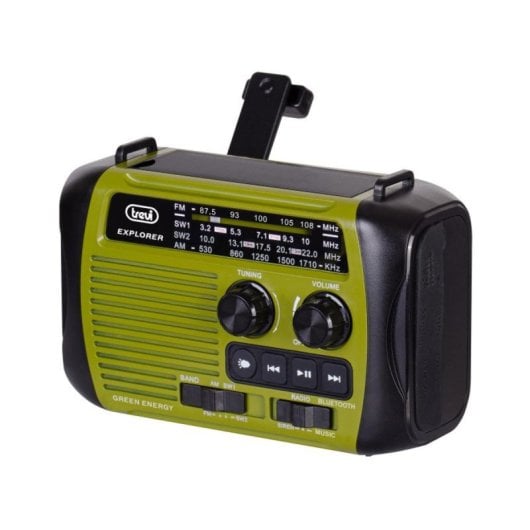 Trevi RA 7F30 BT Rádio Portátil Bluetooth AM/FM/SW Solar MicroSD USB Preto/Verde