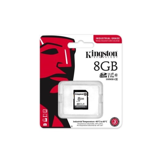 8GB SDXC UHS-I U3 V30 A1 pSLC Temperatura Extrema 100MB/s 80MB/s Negra Resistente