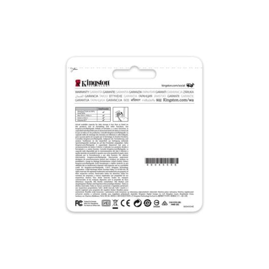 Kingston SDC10G2/64GB MicroSDXC 64GB Classe 10 UHS-I 45MB/s Resistente à Água/Choques