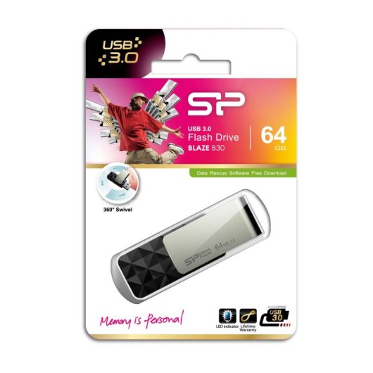 64GB USB Type A 3.2 Gen 1 (3.1 Gen 1) Noir sans Capuchon