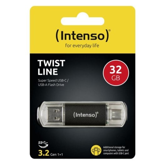 Chiavetta USB-C e USB-A 32 GB 3.2 Gen 1 70 MB/s Antracite Alluminio