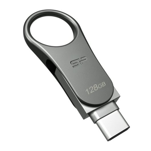 Silicon Power Mobile C80 128GB USB Type-A/Type-C 3.2 Gen1 Giratorio Titanio Resistente