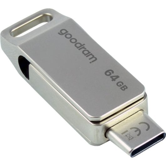 Goodram ODA3 64GB USB 3.2 Gen 1 Type-A/Type-C, 60MB/s, Plata, Metal, Swivel