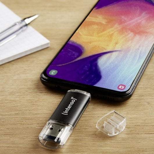 Intenso 64 GB USB 3.2 Gen 1 Typ-C & Typ-A Anthrazit Aluminium
