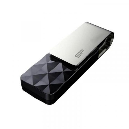 Silicon Power USB 3.2 Gen 1 128GB con diseño giratorio, negro, ultracompacto