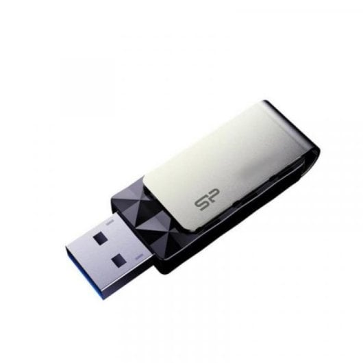 Silicon Power USB 3.2 Gen 1 128GB con diseño giratorio, negro, ultracompacto