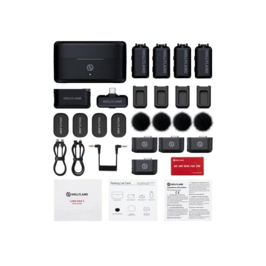 Micrófono Hollyland LARK MAX 2 Combo USB-C inalámbrico con cancelación de ruido y grabación interna