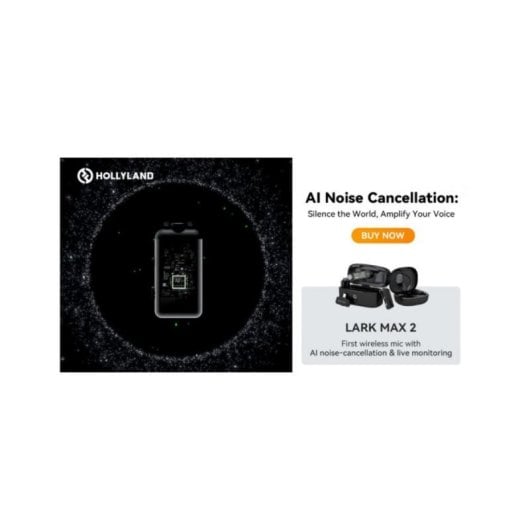 Micrófono Hollyland LARK MAX 2 Combo USB-C inalámbrico con cancelación de ruido y grabación interna