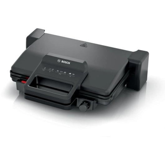 Grill Eléctrico Bosch TCG3323, 2000W, Placa Antiadherente, Placas Desmontables, Termostato Ajustable, 310x220mm, Alumini