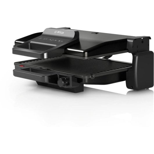 Grill Eléctrico Bosch TCG3323, 2000W, Placa Antiadherente, Placas Desmontables, Termostato Ajustable, 310x220mm, Alumini