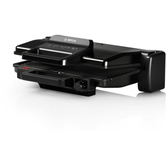 Grill Eléctrico Bosch TCG3323, 2000W, Placa Antiadherente, Placas Desmontables, Termostato Ajustable, 310x220mm, Alumini