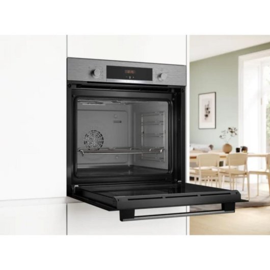 Forno elétrico Bosch HRG572ES3 71L preto com pirólise, autolimpeza hidráulica e comando rotativo