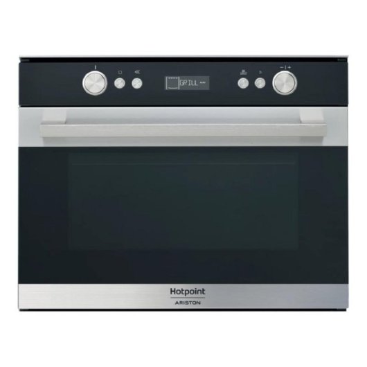 Horno microondas combinado Hotpoint MS767IX 34L Inox integrado con cocción a vapor y grill