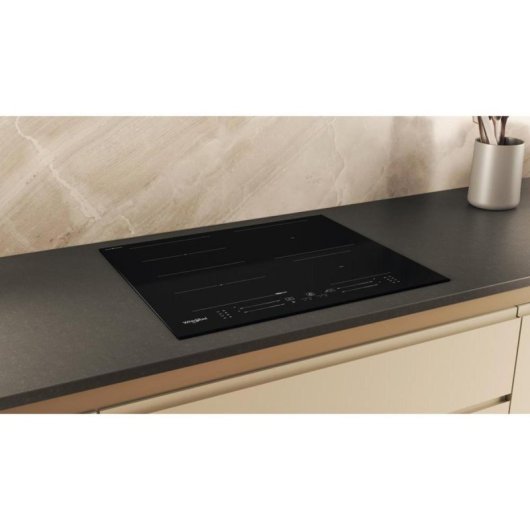 Placa inducción Whirlpool WFS5060CPBF 7200W 59cm, 4 zonas FlexiCook Touch Control Negro