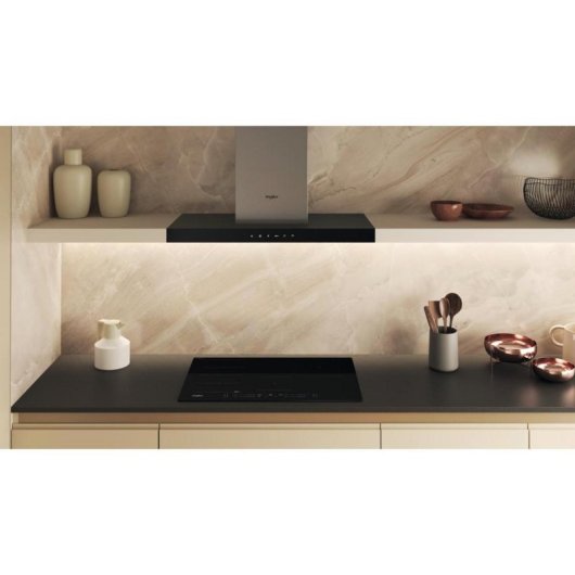 Placa de Inducción Whirlpool WFS1577CPNE 77cm 7200W 4 Zonas FlexiSide Vidrio Negro Integrable
