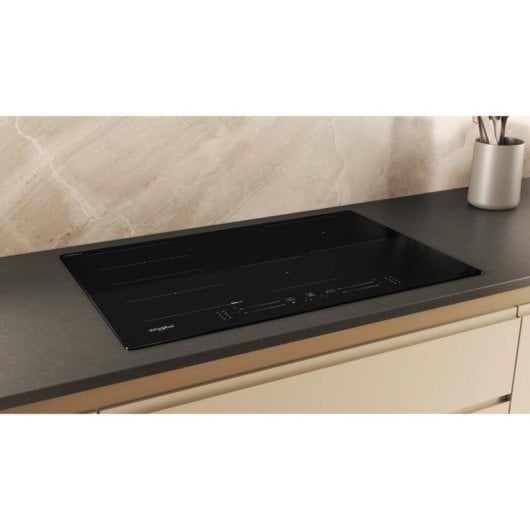 Placa de Inducción Whirlpool WFS1577CPNE 77cm 7200W 4 Zonas FlexiSide Vidrio Negro Integrable