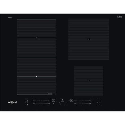 Placa de inducción Whirlpool WFS9365BF IXL 65cm negra integrada, 4 zonas flexibles, vidrio cerámico