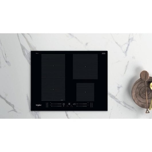Placa de inducción Whirlpool WFS9365BF IXL 65cm negra integrada, 4 zonas flexibles, vidrio cerámico