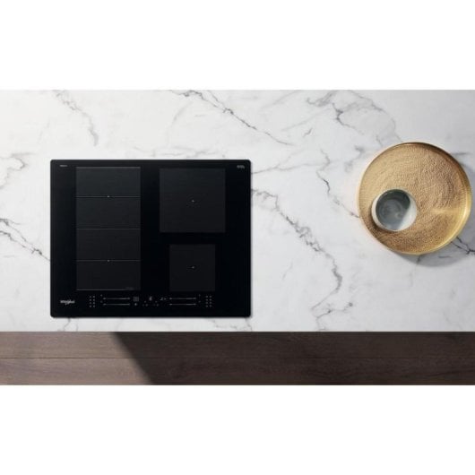 Placa de inducción Whirlpool WFS9365BF IXL 65cm negra integrada, 4 zonas flexibles, vidrio cerámico