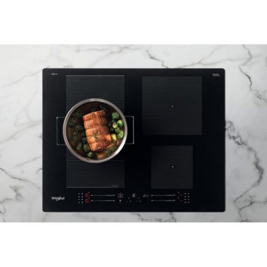 Placa de inducción Whirlpool WFS9365BF IXL 65cm negra integrada, 4 zonas flexibles, vidrio cerámico
