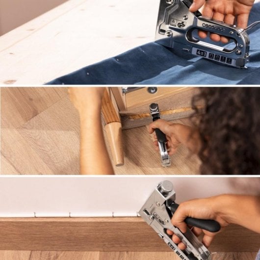 Grapadora Manual FastTacker 4in1 Regulable, Incluye 8000 Piezas y Maletín