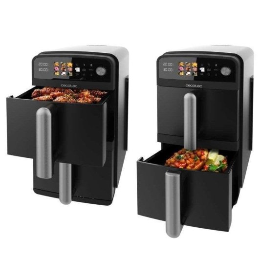 Heißluftfritteuse Cecotec Cecofry DuoLevel 10000 Doppelkorb 10 L 2400 W mit Rosten