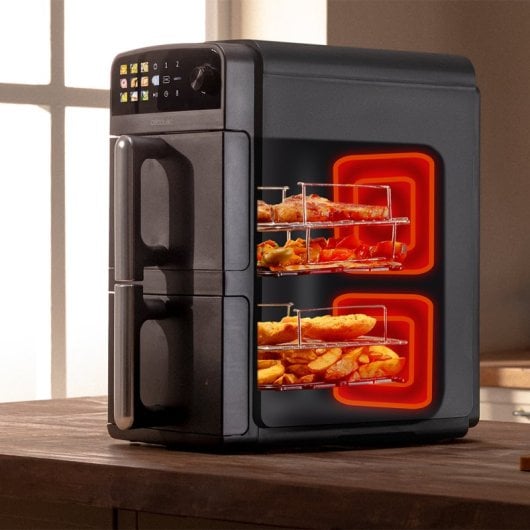 Freidora de aire Cecofry DuoLevel 10000 10L 2400W con cubetas superpuestas y control táctil