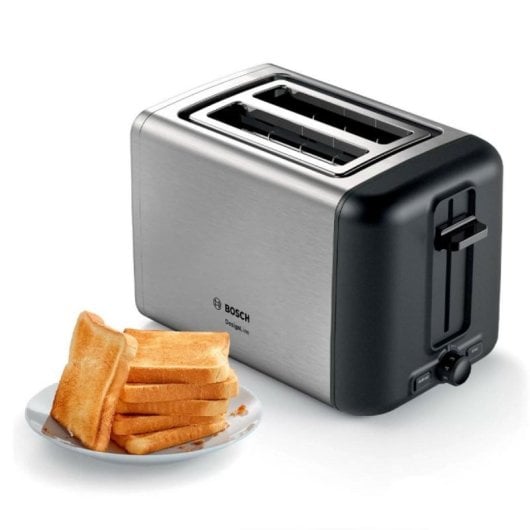 Tostapane Bosch TAT3P420 970 W Acciaio Inox 2 Fette Regolazione Doratura