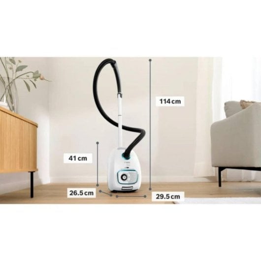 Aspirador Trenó Bosch BGB41HYG1H 600W Filtro HEPA 4L Alcance 11m Branco/Preto