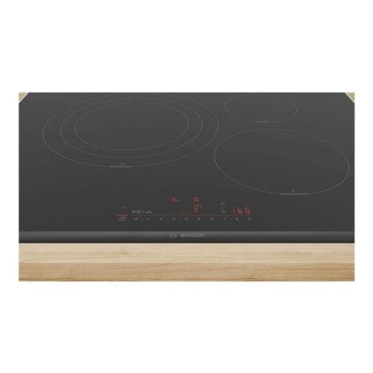 Placa de indução Bosch 3 zonas 7400W TouchConnect Vidro cerâmico preto 71 cm