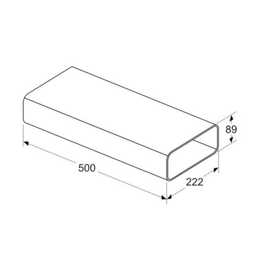 Tubo plano negro 500mm x 222mm x 89mm, aerodinámico, ignífugo, 1 pieza, Bosch HEZ9VDSM1